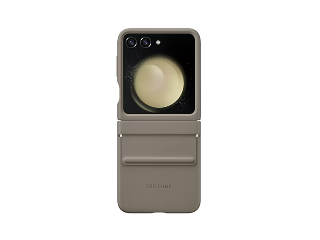 Buy Samsung Galaxy Z Flip5 Eco-Leather Flap Case - Etoupe in Qatar
 Buy Samsung Galaxy Z Flip5 Eco-Leather Flap Case - Etoupe in Qatar